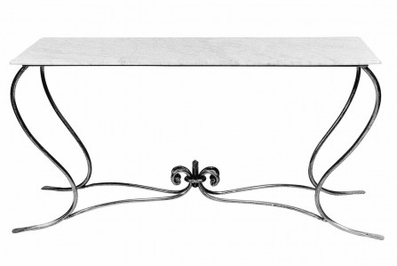 Console Steel Table Marble Glass Zinc Outdoor Garden French Provincial Le Forge